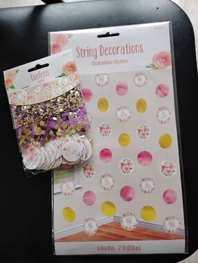 Oh Baby! Sweet Baby Girl String Decorations & Confetti Party Set